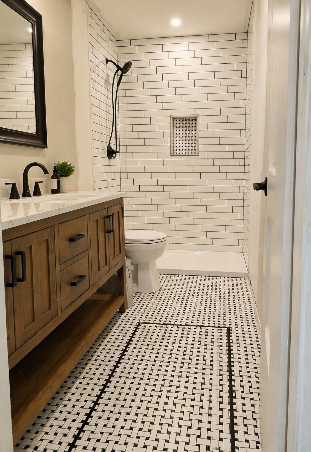 Bathroom tile remodel by Wages Construction